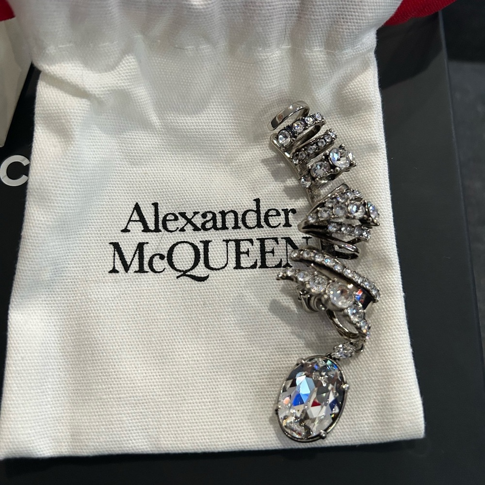 Alexander McQueen Silver Crystal Ear Cuff